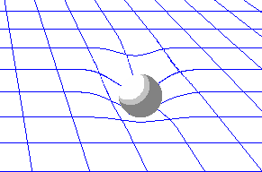 courbure modre de l'espace par un objet de masse moyenne