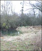 A lonely spot on the banks of the river Serein at Rouvray where the bodies were found